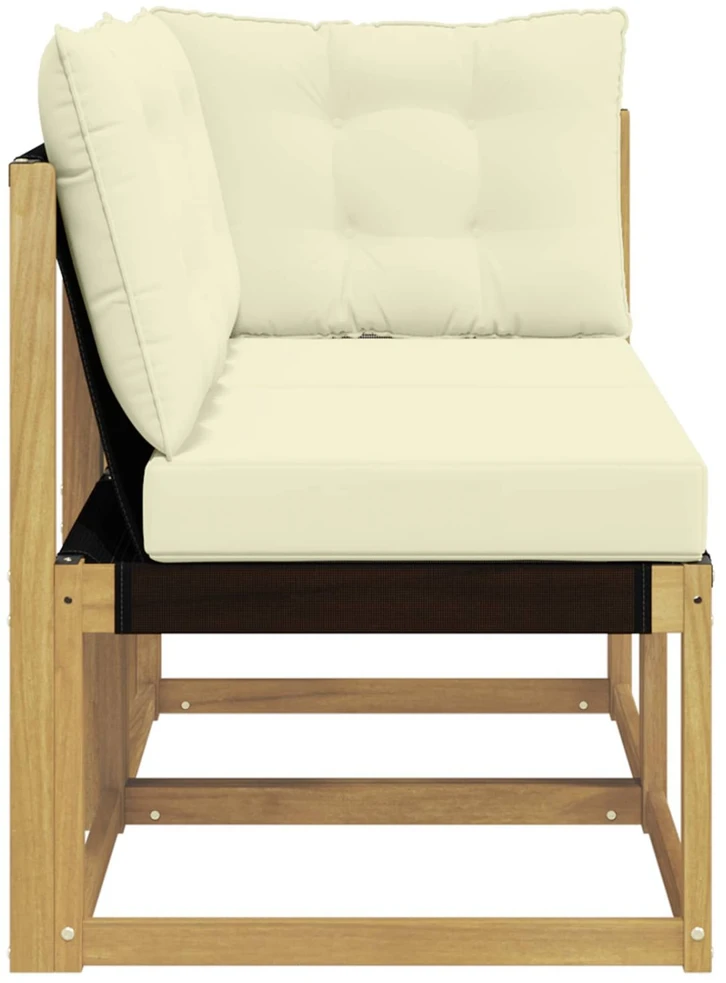 2 vnt. Lauko vidurinė ir kampinė sofa Balta