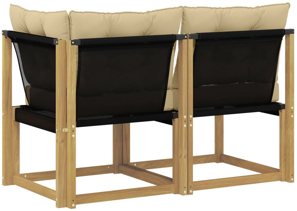 2 vnt. Lauko vidurinė ir kampinė sofa Balta