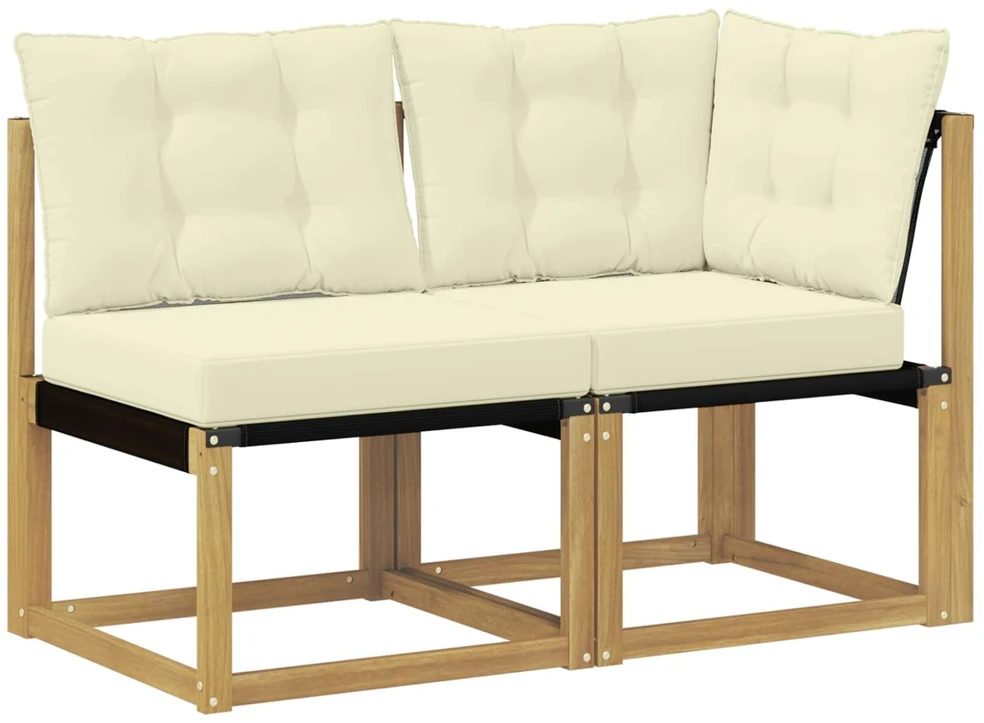 2 vnt. Lauko vidurinė ir kampinė sofa Balta