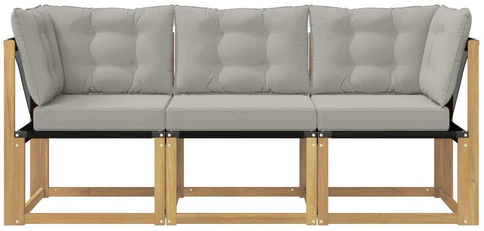 3 vnt. Lauko vidurinė ir kampinė sofa Balta