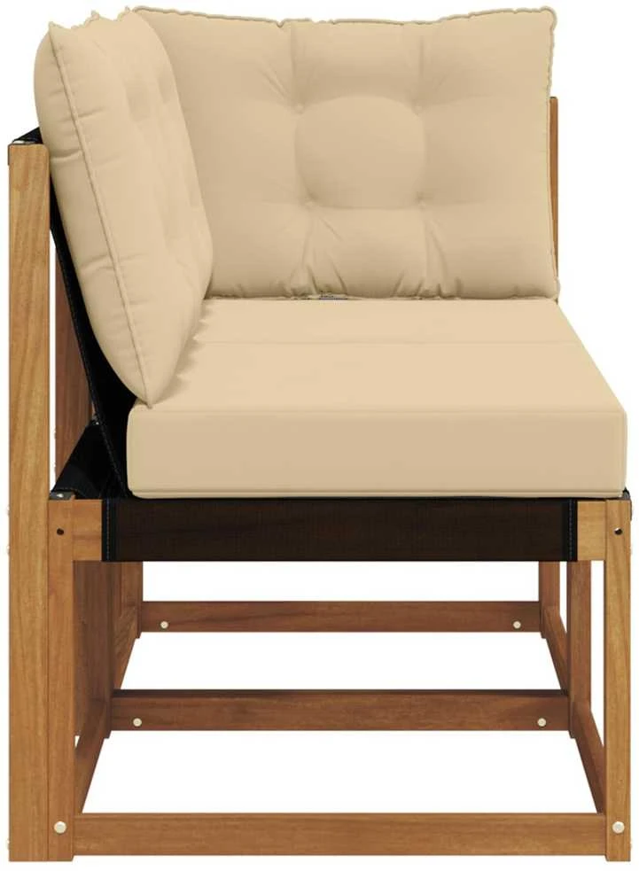 2 vnt. Lauko vidurinė ir kampinė sofa Natūrali