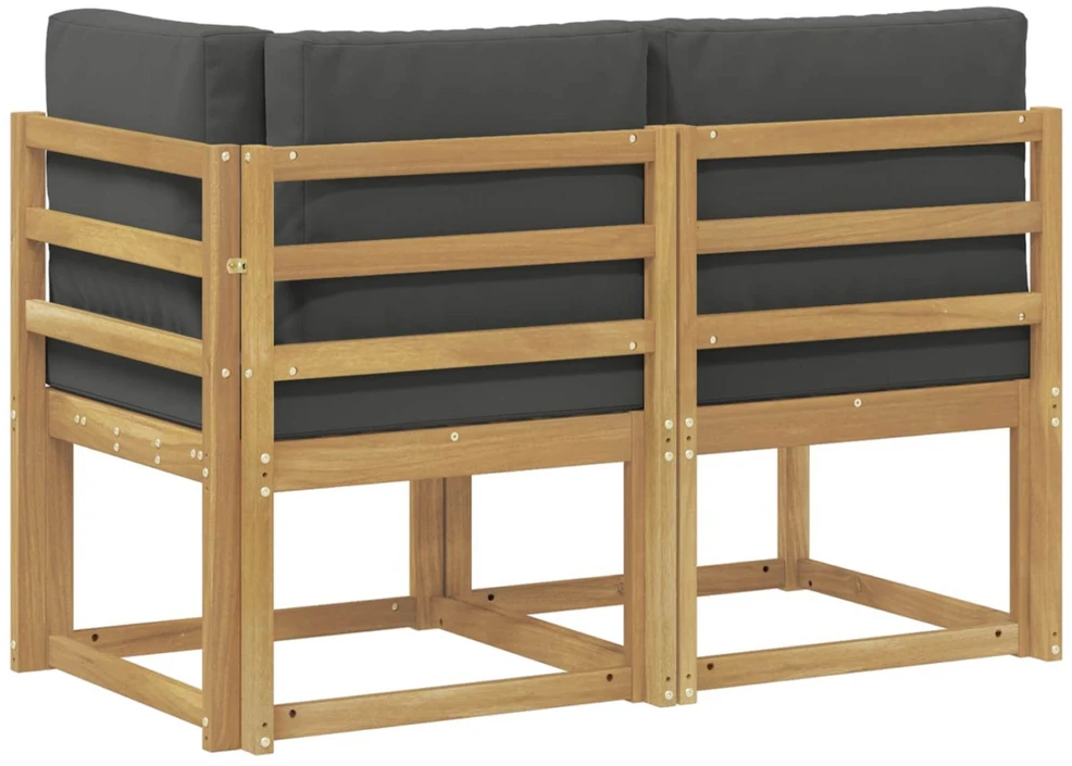 Lauko vidurinė ir kampinė sofa su pagalve 2 Vienetas Balta