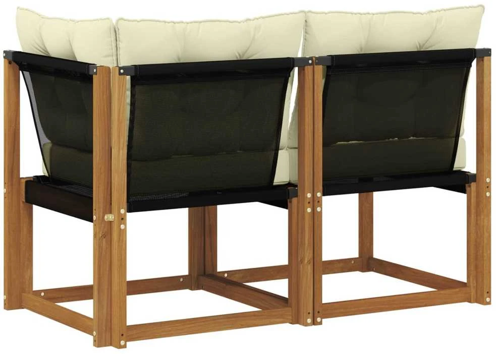 2 vnt. Lauko vidurinė ir kampinė sofa Natūrali