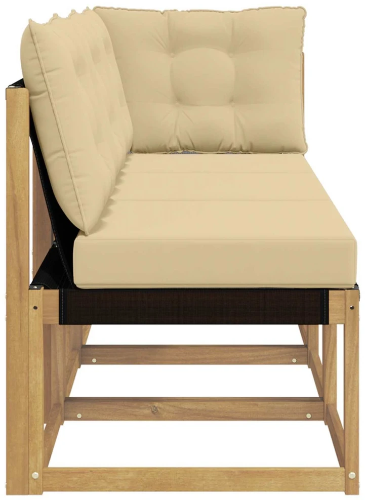 3 vnt. Lauko vidurinė ir kampinė sofa Balta