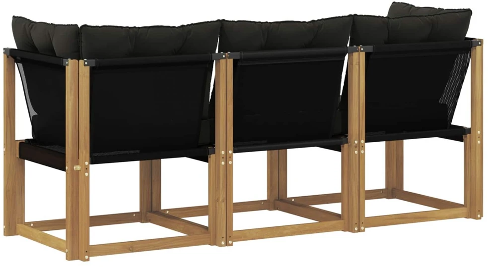 3 vnt. Lauko vidurinė ir kampinė sofa Balta