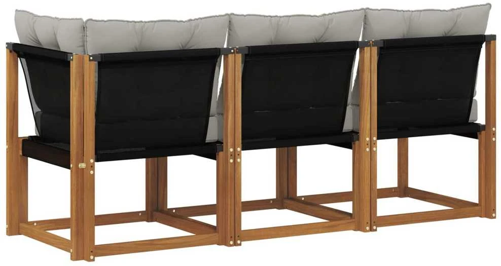 3 vnt. Lauko vidurinė ir kampinė sofa Natūrali