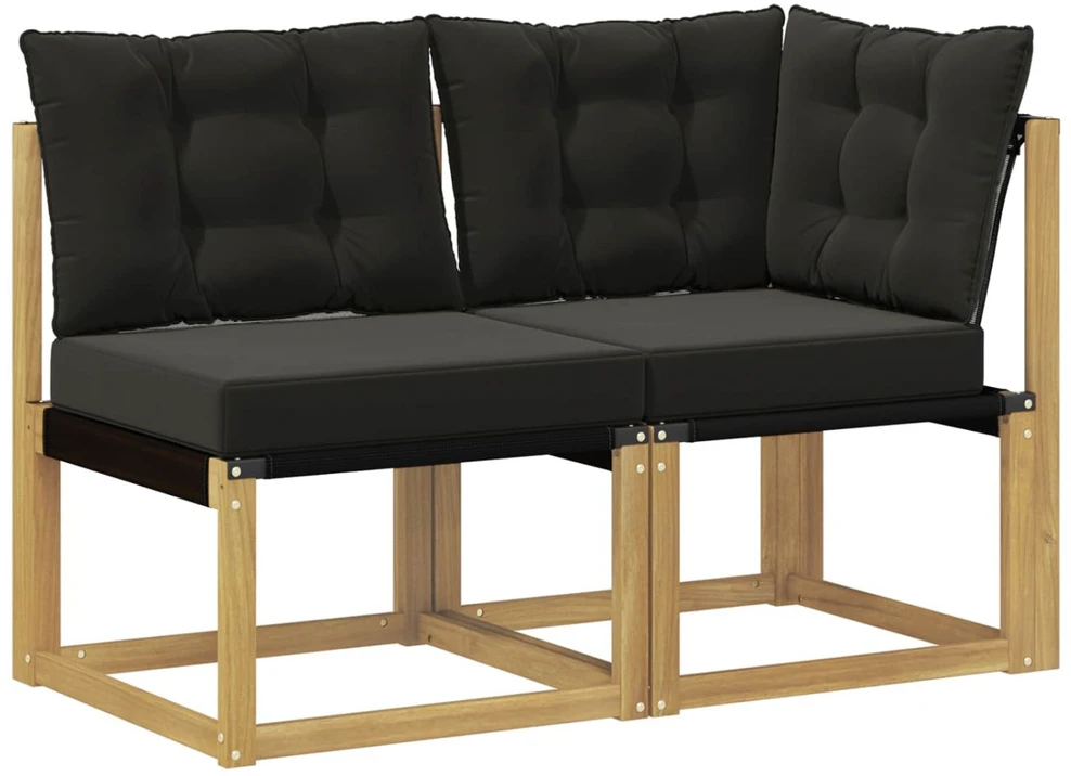 2 vnt. Lauko vidurinė ir kampinė sofa Balta