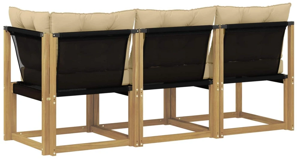 3 vnt. Lauko vidurinė ir kampinė sofa Balta