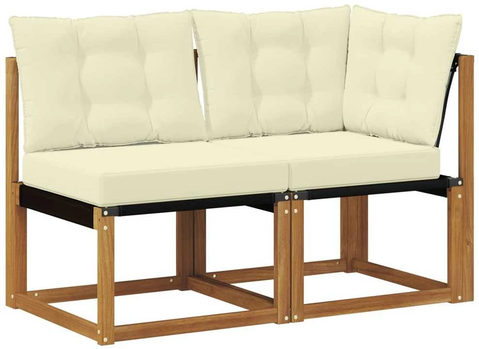 2 vnt. Lauko vidurinė ir kampinė sofa Natūrali