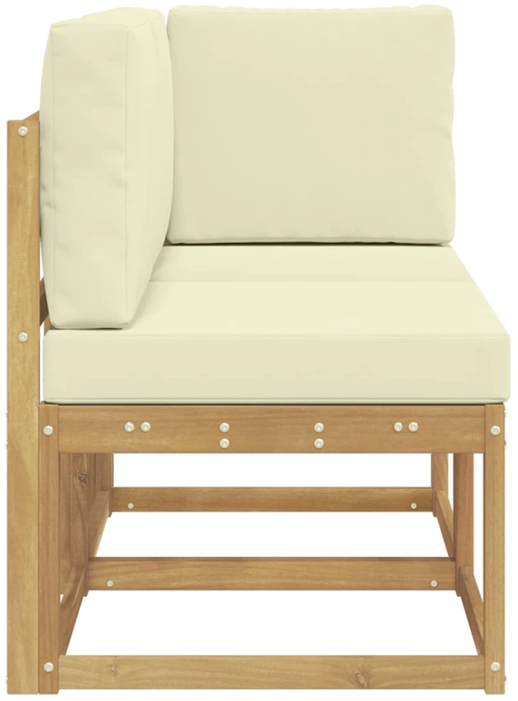 Lauko vidurinė ir kampinė sofa su pagalve 2 Vienetas Balta