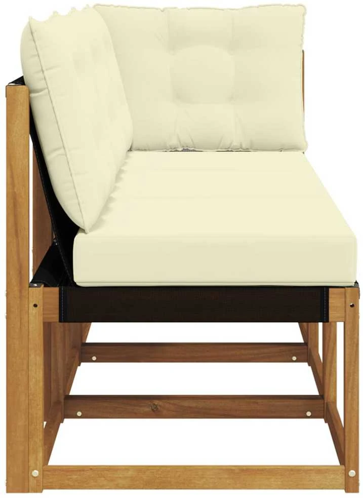 3 vnt. Lauko vidurinė ir kampinė sofa Natūrali