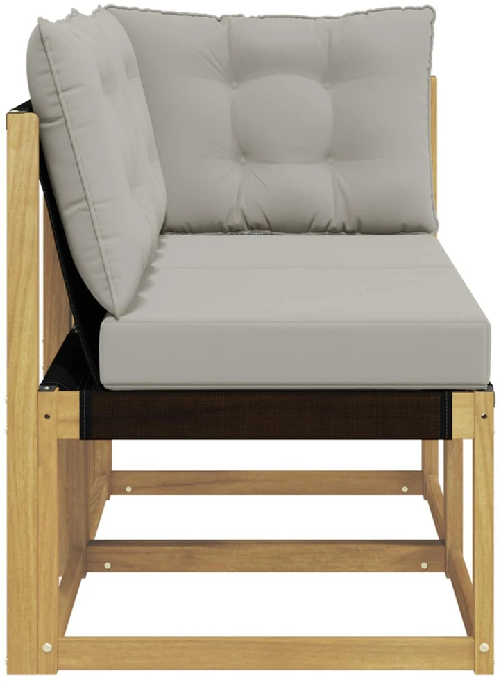 2 vnt. Lauko vidurinė ir kampinė sofa Balta