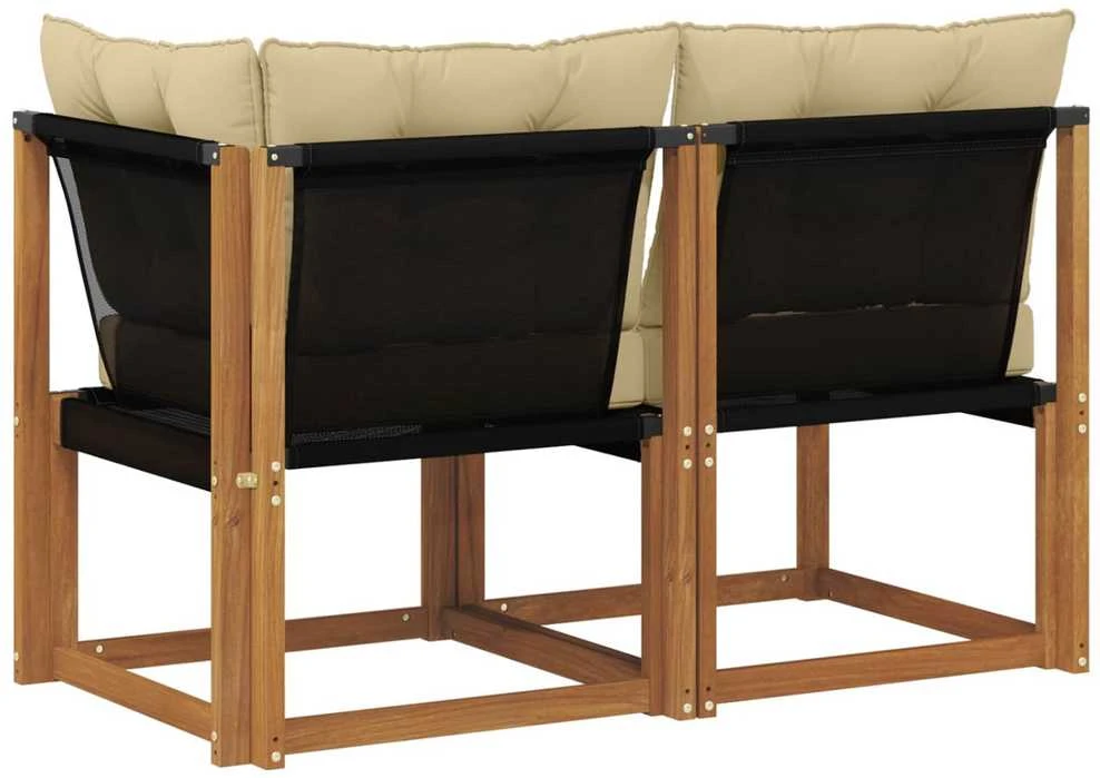 2 vnt. Lauko vidurinė ir kampinė sofa Natūrali
