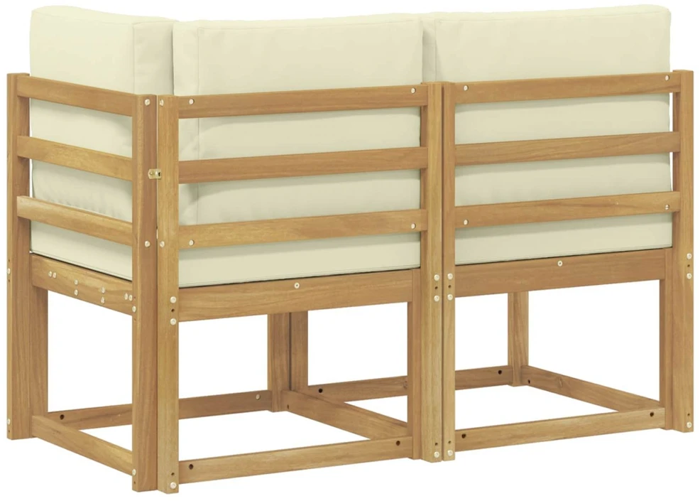 Lauko vidurinė ir kampinė sofa su pagalve 2 Vienetas Balta