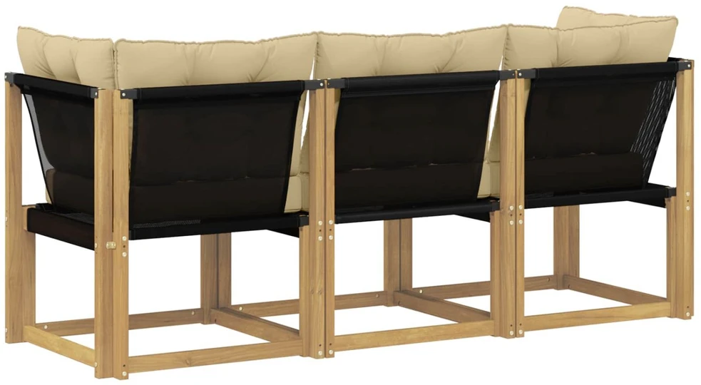 3 vnt. Lauko vidurinė ir kampinė sofa Balta
