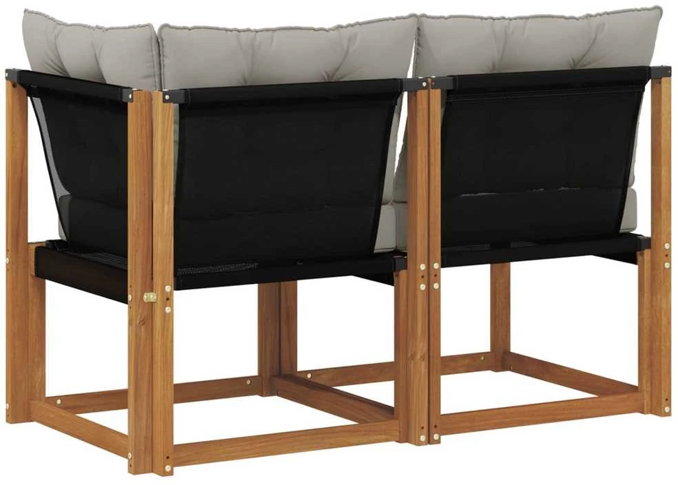 2 vnt. Lauko vidurinė ir kampinė sofa Natūrali