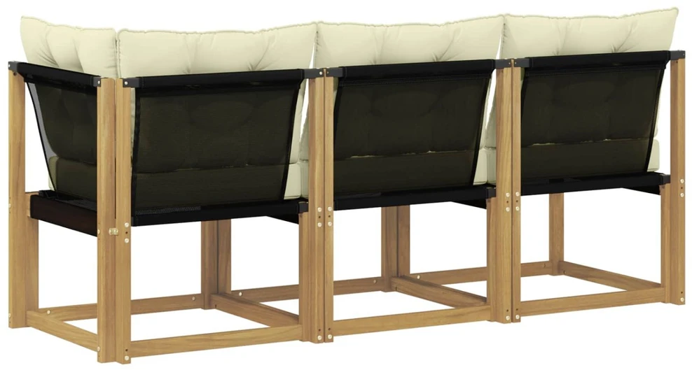 3 vnt. Lauko vidurinė ir kampinė sofa Balta