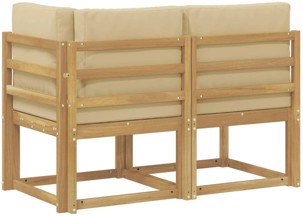 Lauko vidurinė ir kampinė sofa su pagalve 2 Vienetas Balta