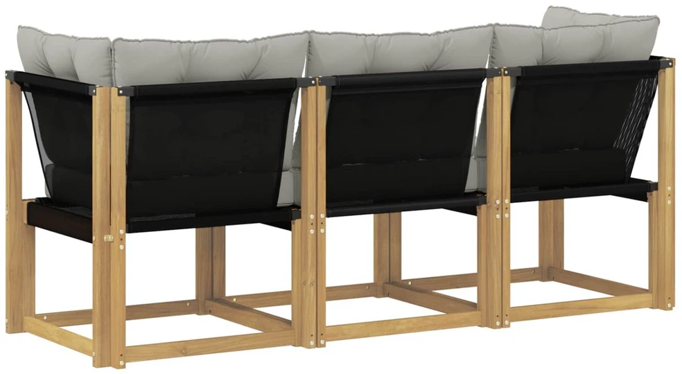 3 vnt. Lauko vidurinė ir kampinė sofa Balta