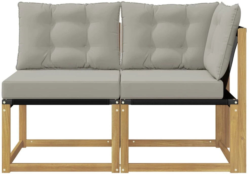 2 vnt. Lauko vidurinė ir kampinė sofa Balta