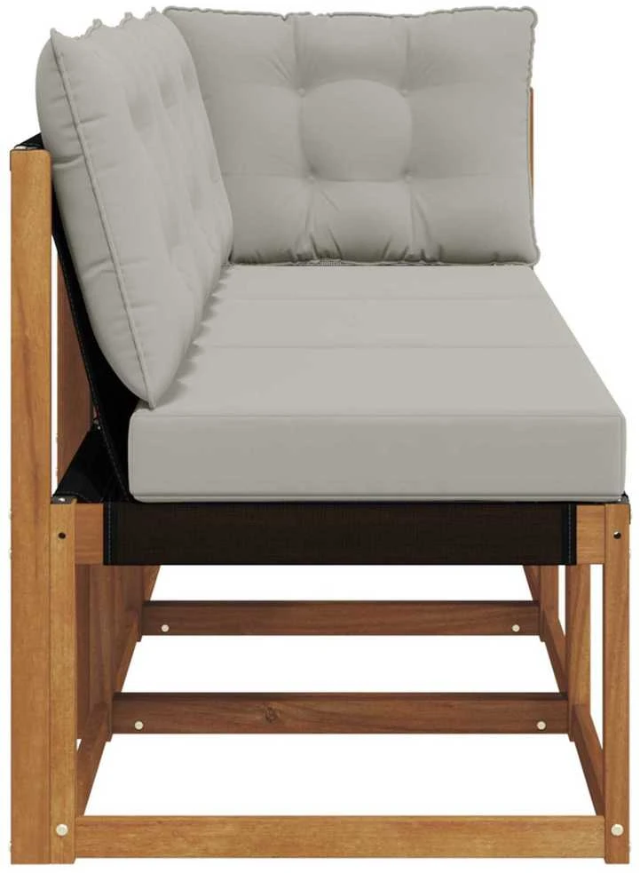 3 vnt. Lauko vidurinė ir kampinė sofa Natūrali