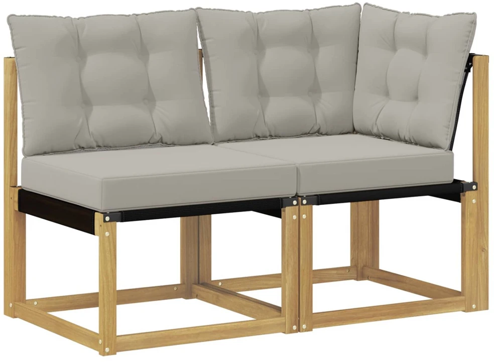 2 vnt. Lauko vidurinė ir kampinė sofa Balta