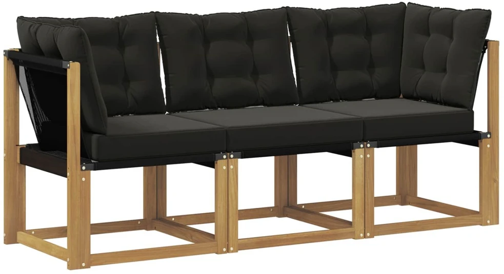 3 vnt. Lauko vidurinė ir kampinė sofa Balta