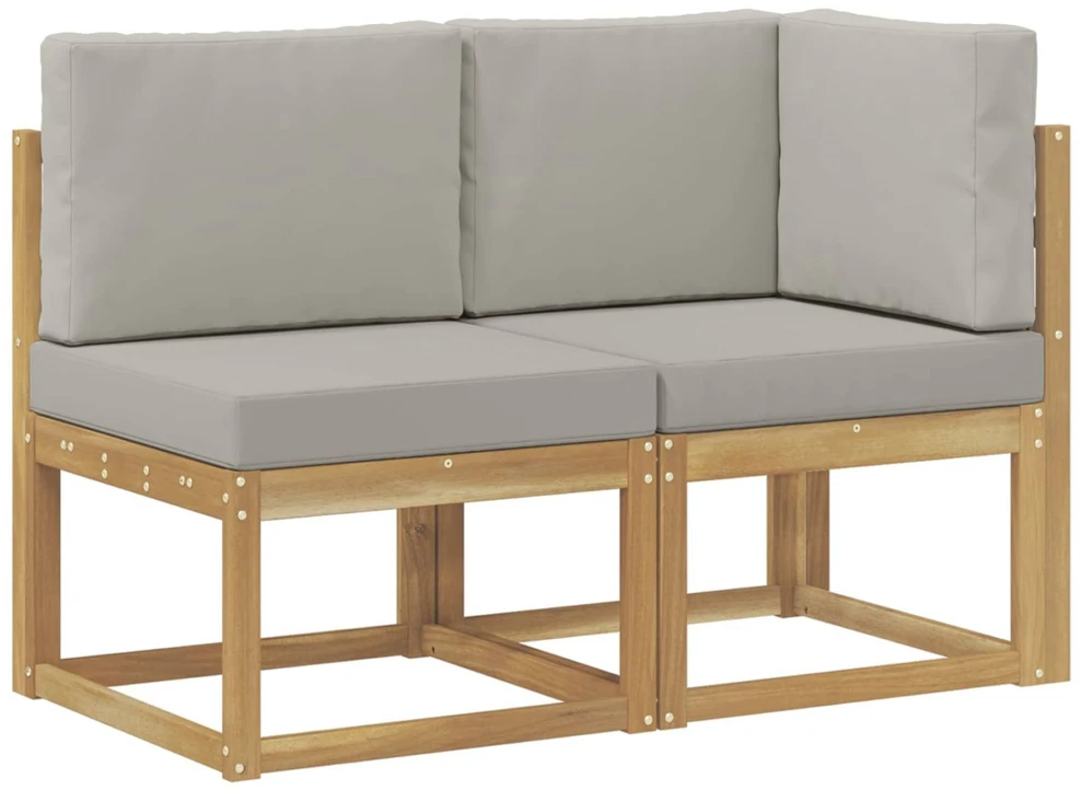 Lauko vidurinė ir kampinė sofa su pagalve 2 Vienetas Balta