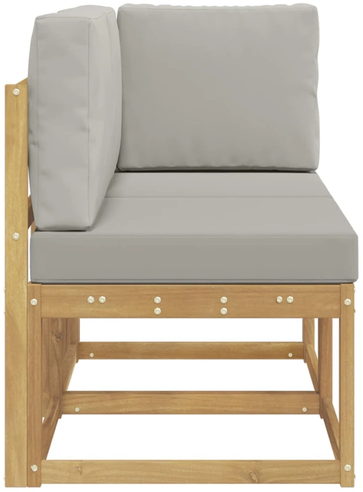 Lauko vidurinė ir kampinė sofa su pagalve 2 Vienetas Balta