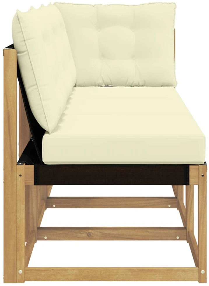 3 vnt. Lauko vidurinė ir kampinė sofa Balta