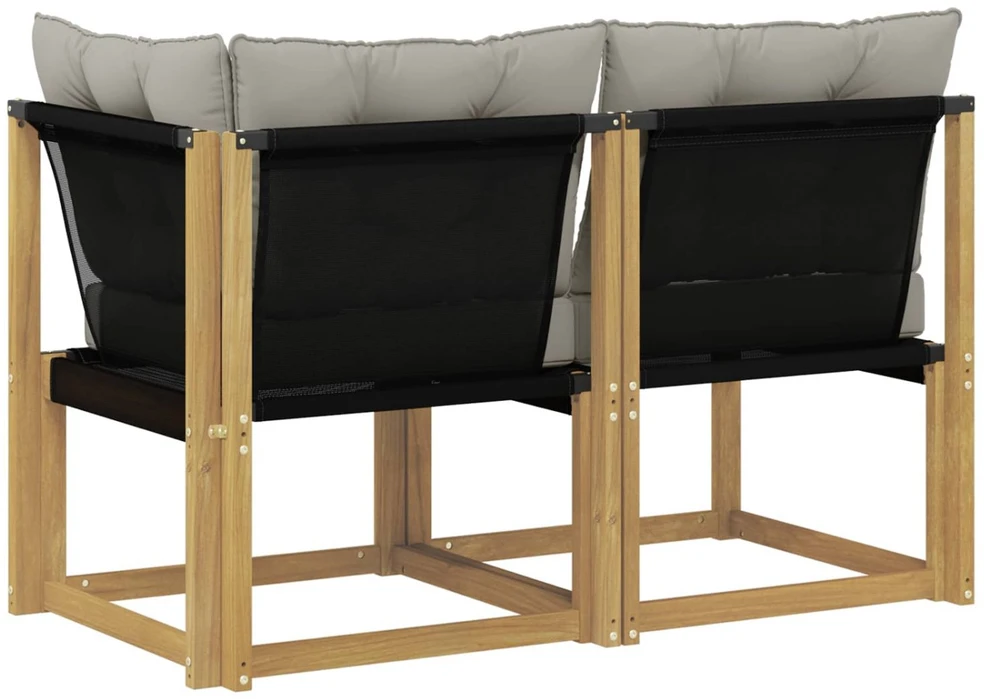 2 vnt. Lauko vidurinė ir kampinė sofa Balta