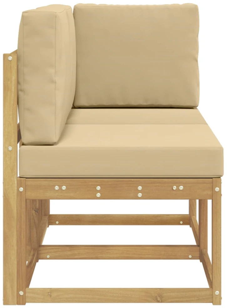 Lauko vidurinė ir kampinė sofa su pagalve 2 Vienetas Balta