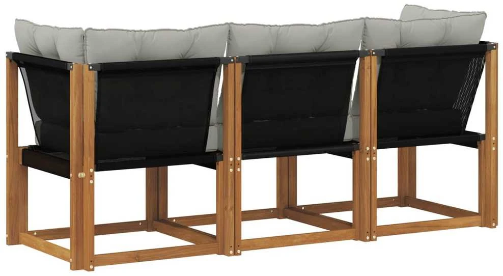 3 vnt. Lauko vidurinė ir kampinė sofa Natūrali