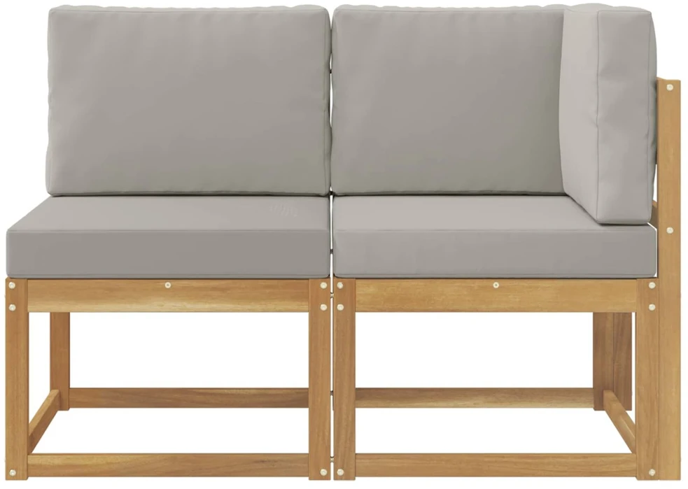 Lauko vidurinė ir kampinė sofa su pagalve 2 Vienetas Balta