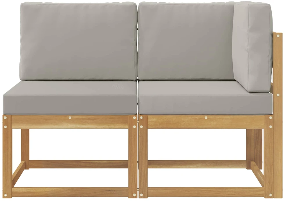 Lauko vidurinė ir kampinė sofa su pagalve 2 Vienetas Balta