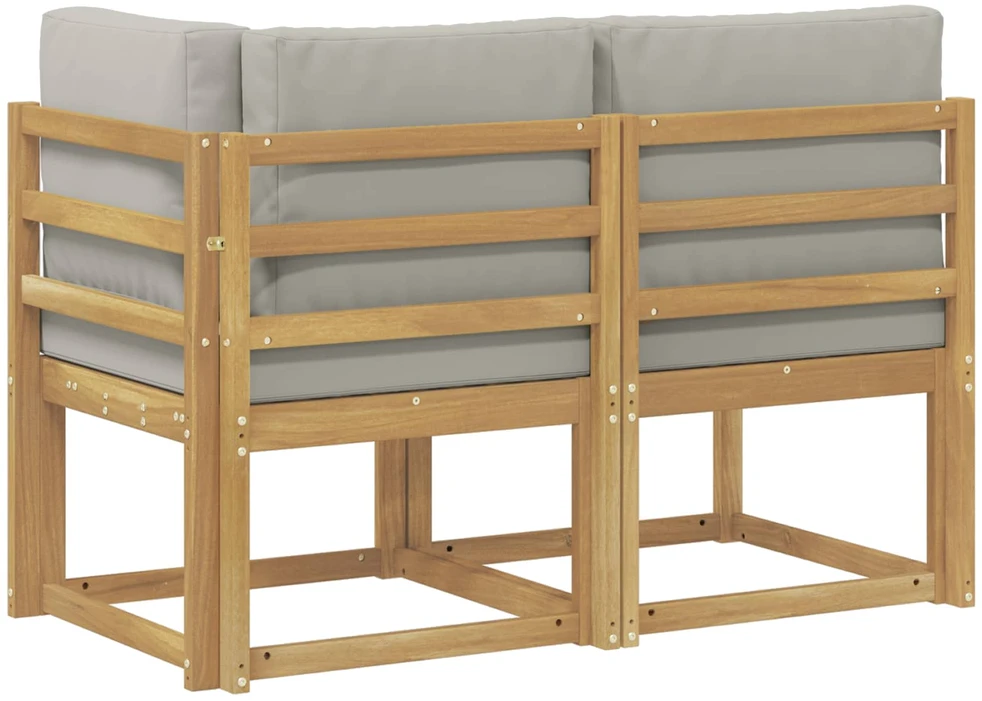 Lauko vidurinė ir kampinė sofa su pagalve 2 Vienetas Balta