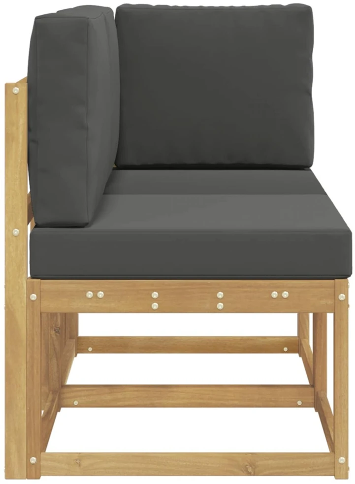 Lauko vidurinė ir kampinė sofa su pagalve 2 Vienetas Balta