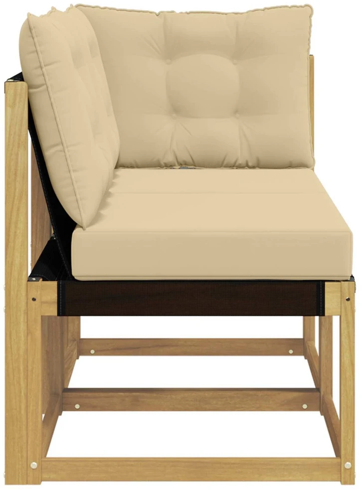 2 vnt. Lauko vidurinė ir kampinė sofa Balta