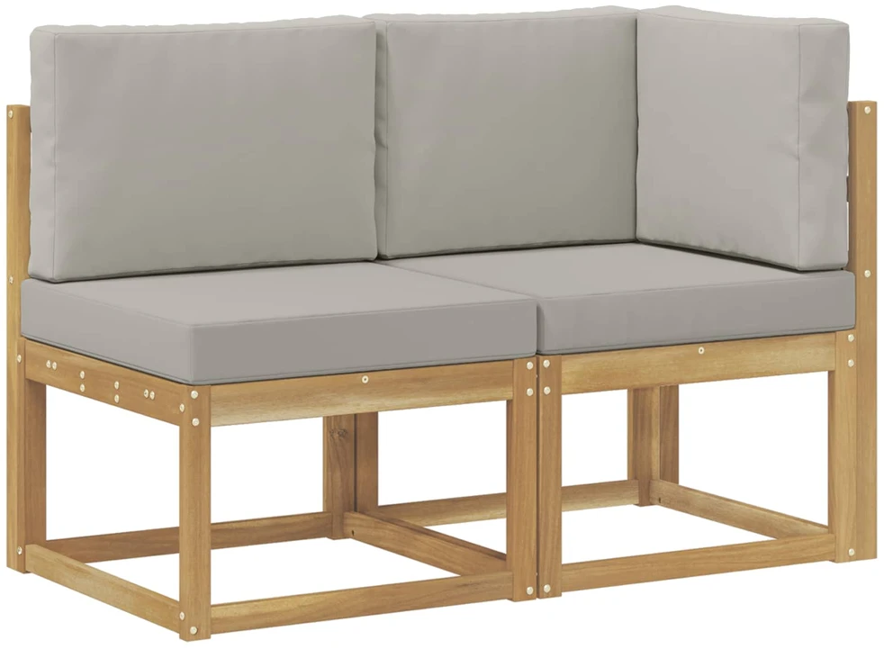 Lauko vidurinė ir kampinė sofa su pagalve 2 Vienetas Balta
