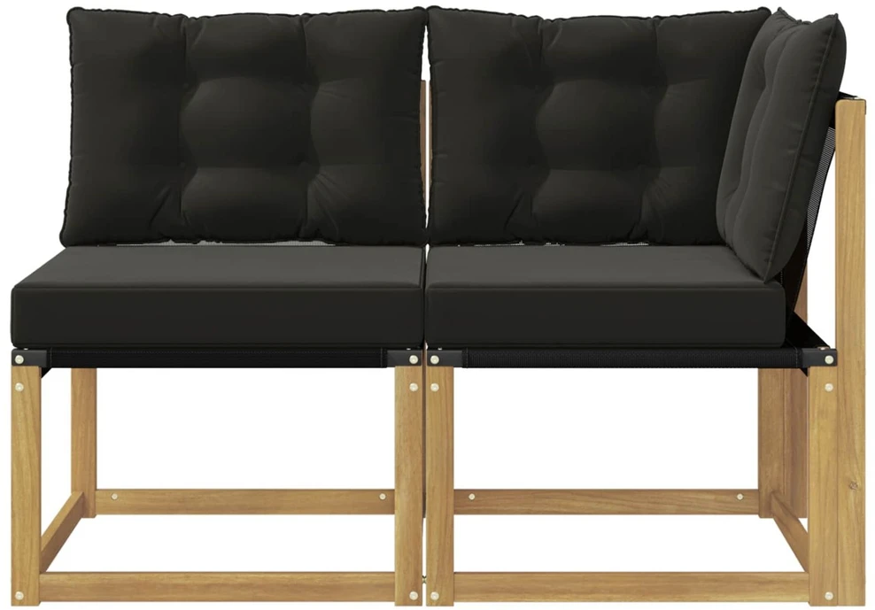 2 vnt. Lauko vidurinė ir kampinė sofa Balta
