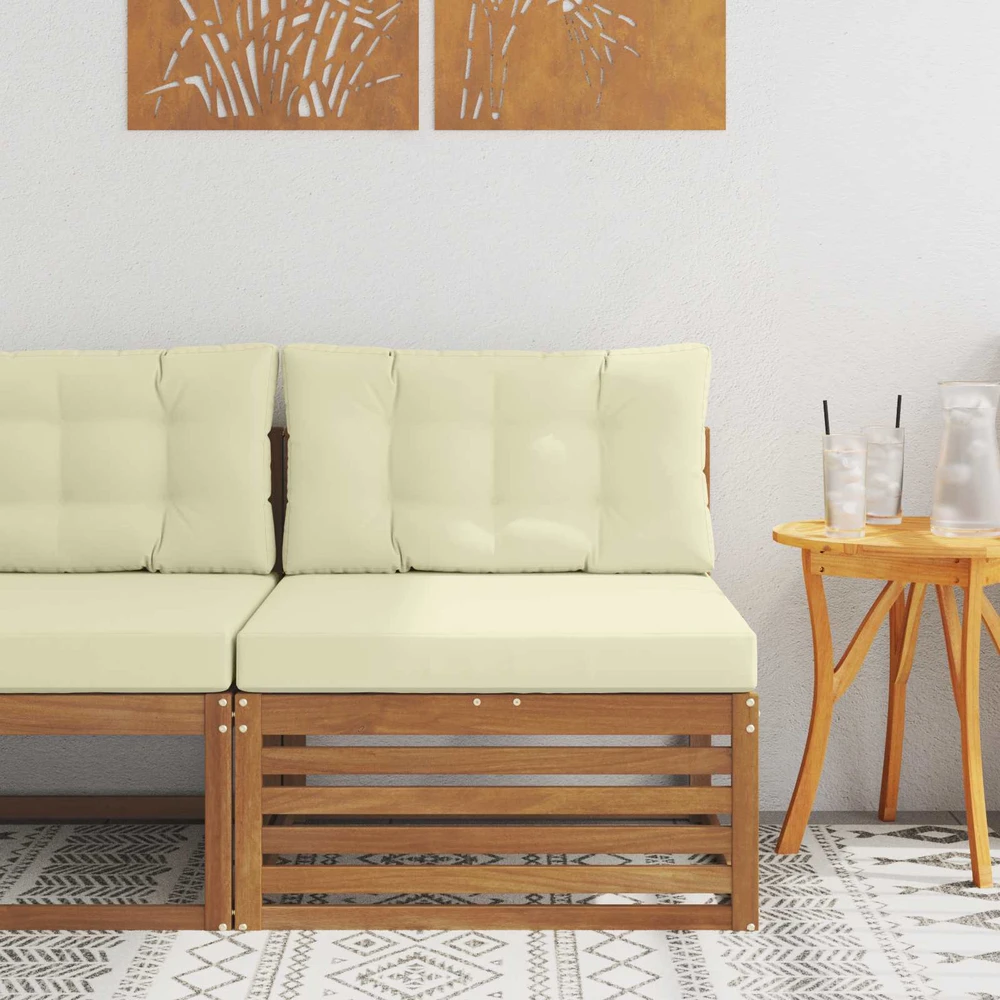 Lauko vidurinė sofa Kietos akacijos mediena Natūrali