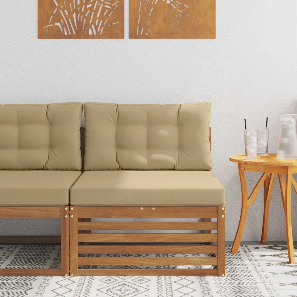 Lauko vidurinė sofa Kietos akacijos mediena Natūrali