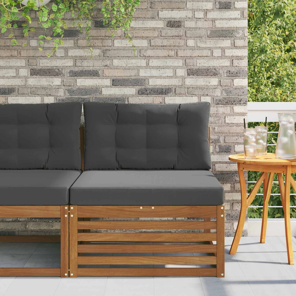 Lauko vidurinė sofa Kietos akacijos mediena Natūrali