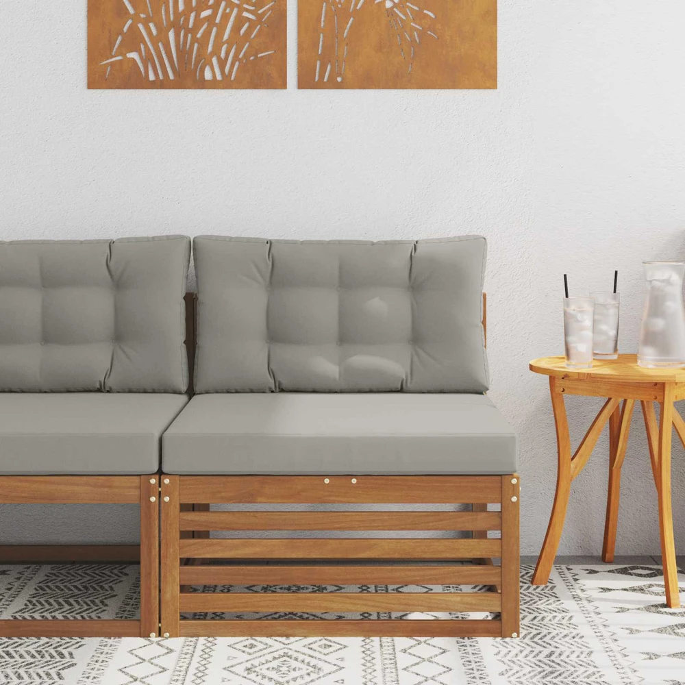 Lauko vidurinė sofa Kietos akacijos mediena Natūrali