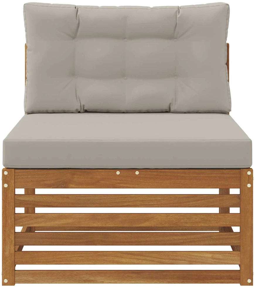 Lauko vidurinė sofa Kietos akacijos mediena Natūrali