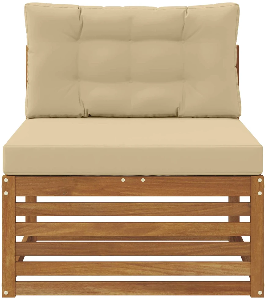 Lauko vidurinė sofa Kietos akacijos mediena Natūrali