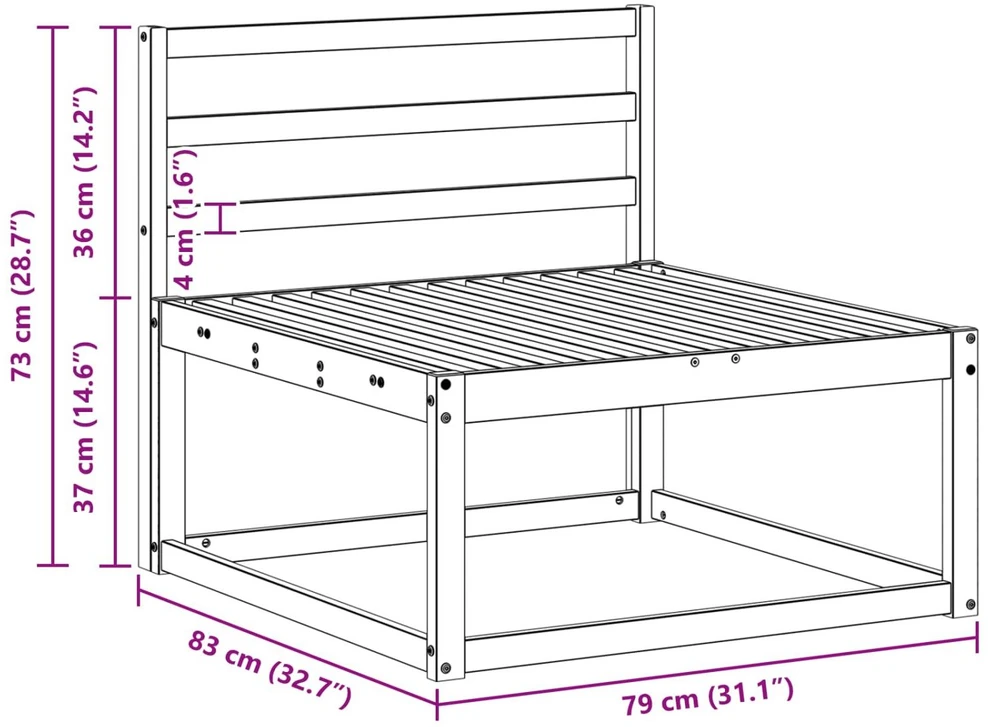 Lauko Vidurinis Sofa Balta 79 x 83 x 73 cm