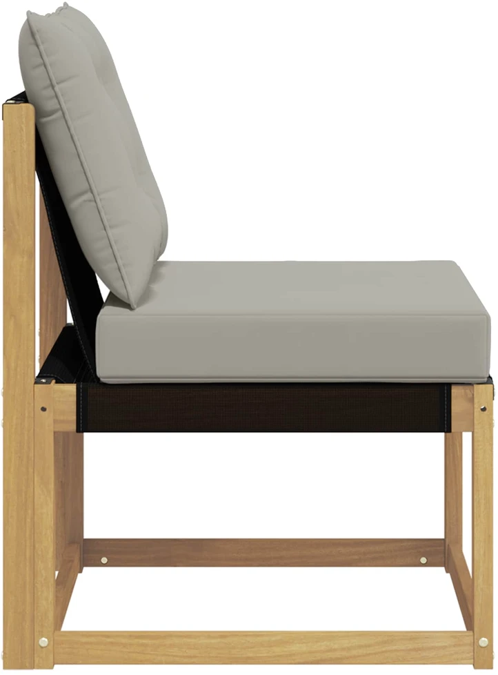 Lauko Vidurinis Sofa Kietas akacijos medis ir tekstilenas Balta