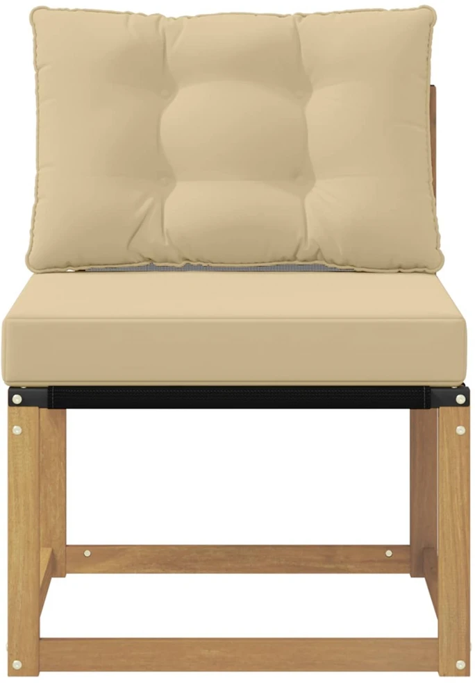Lauko Vidurinis Sofa Kietas akacijos medis ir tekstilenas Balta