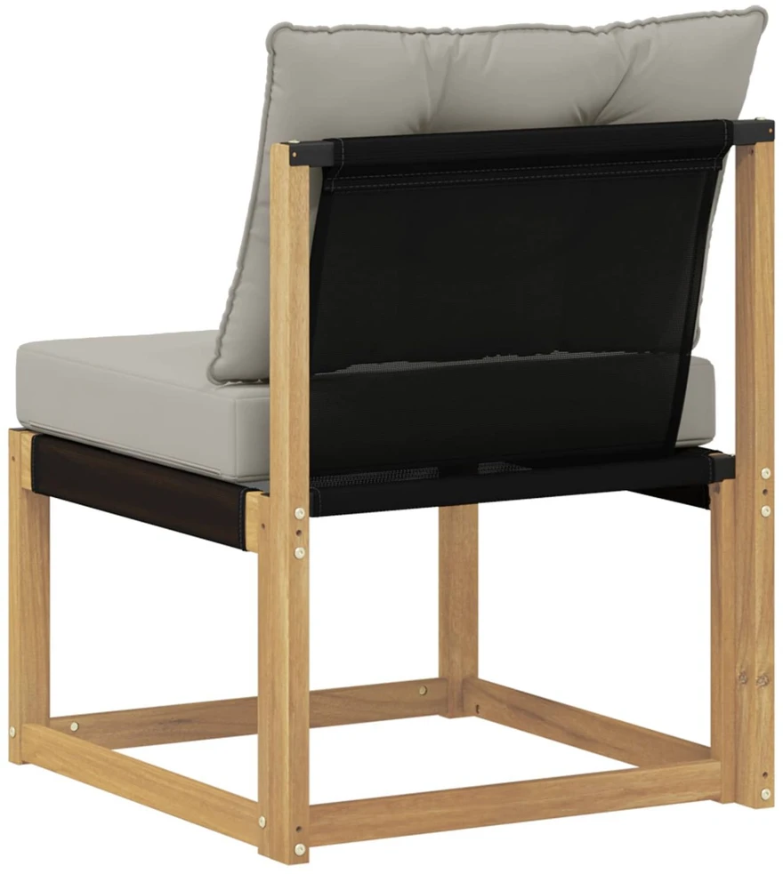 Lauko Vidurinis Sofa Kietas akacijos medis ir tekstilenas Balta